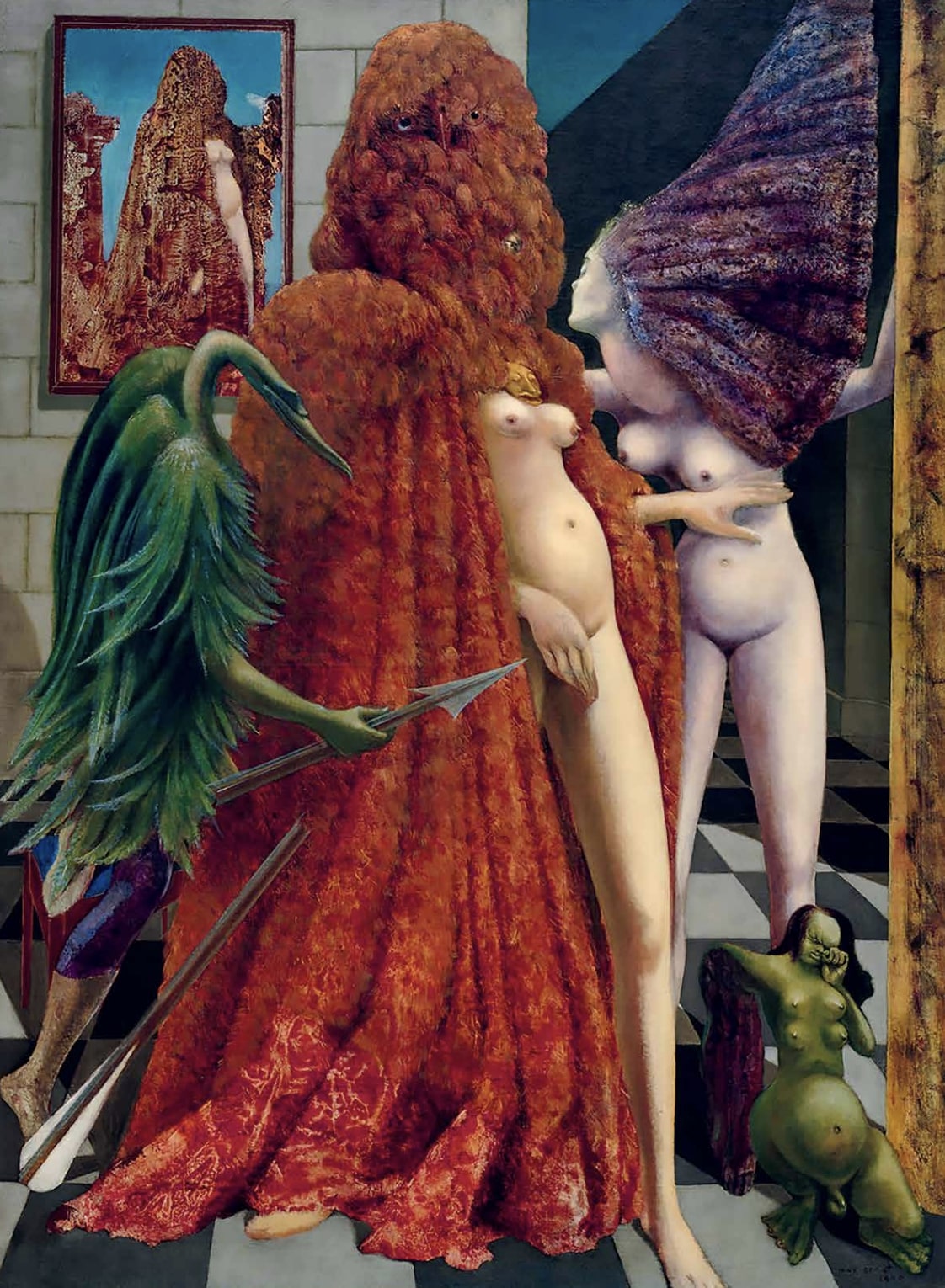 Max Ernst: Attirement of the Bride (Az öltözködő menyasszony), 1940, olaj, vászon, 129,6 × 96,3 cm, fotó: Peggy Guggenheim Collection, Venice (Solomon R. Guggenheim Foundation, New York) / HUNGART © 2022